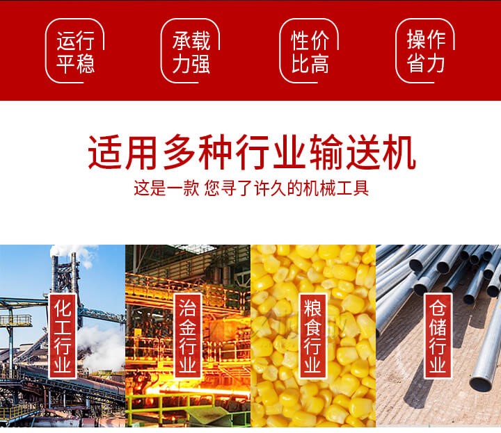 Z型輸送機優勢適用多種行業例如：化工行業，冶金行業，糧食行業，倉儲行業。